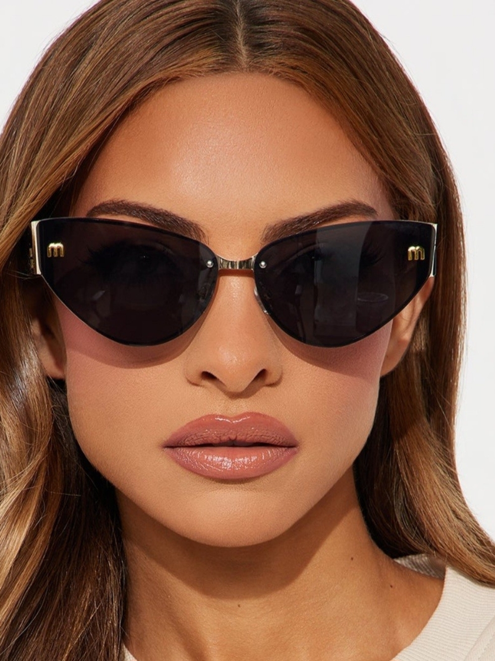 * Fashion Nova Unisex Moped Drive Cat Eye Sunglasses  Black One Size